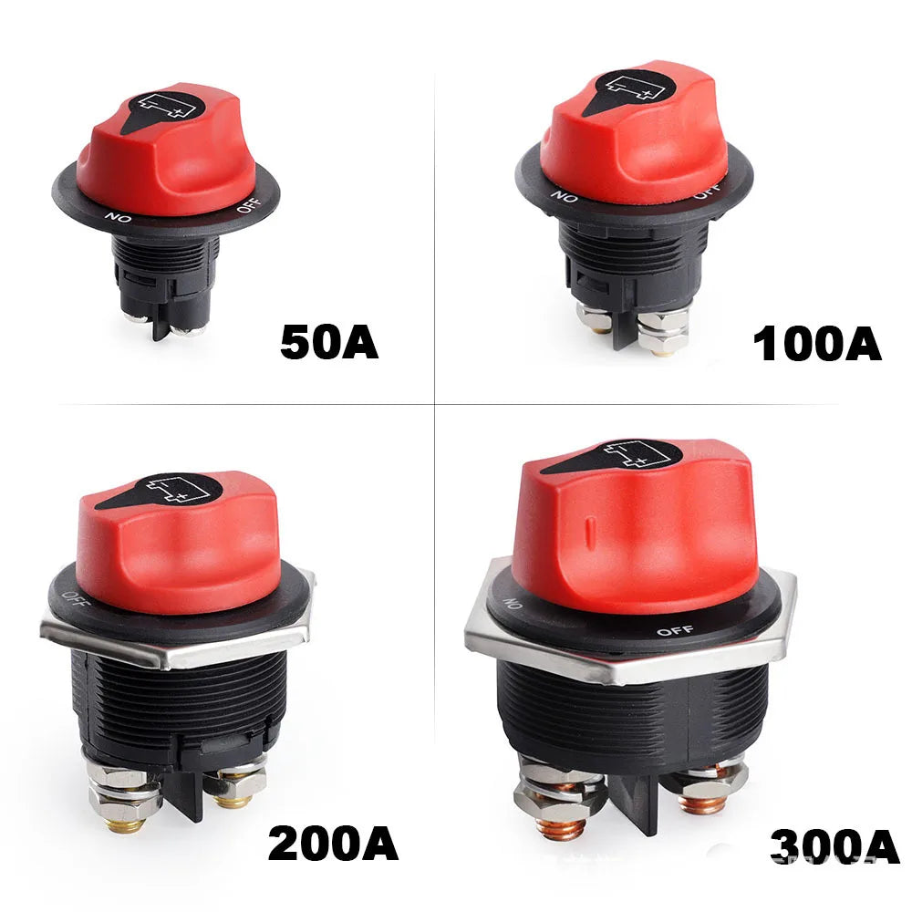 DC 12V 50A 100A 200A 300A Car Rally Battery Switch Disconnecter Power Isolator Cut Off Switch Kit For Truck Car Motorcycle Boat