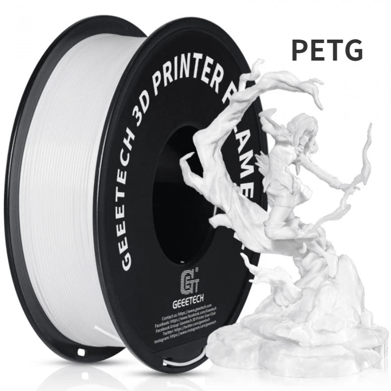 Geeetech 3d printer Filament PLA PETG Plastic 1kg 1.75mm,Tangle-Free, 3d printing wire materials, black, white, vacuum packaging